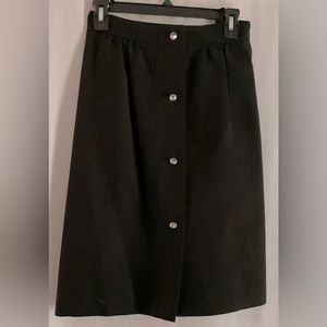Talbots Nice black skirt with rhinestone buttons